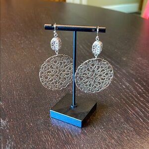 Elegant and Lightweight Silver Filigree Pierced Earrings